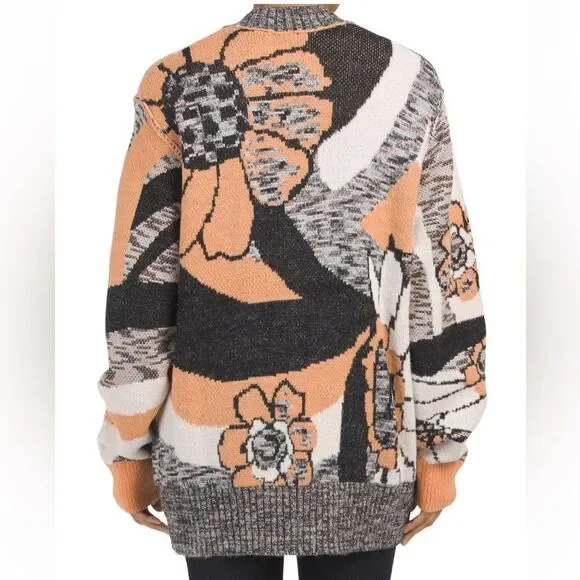 LAST CHANCE Free People August Orchid Orange Oversize Cardigan - Picture 7 of 8